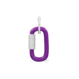 Single Purple Chain-link Earring - silver