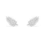 Palm Leaf Climber Earrings - silver