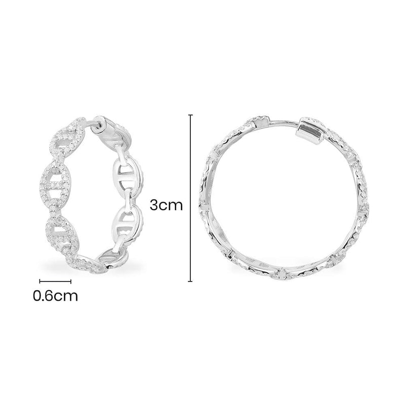 Maille Marine Hoop Earrings - silver