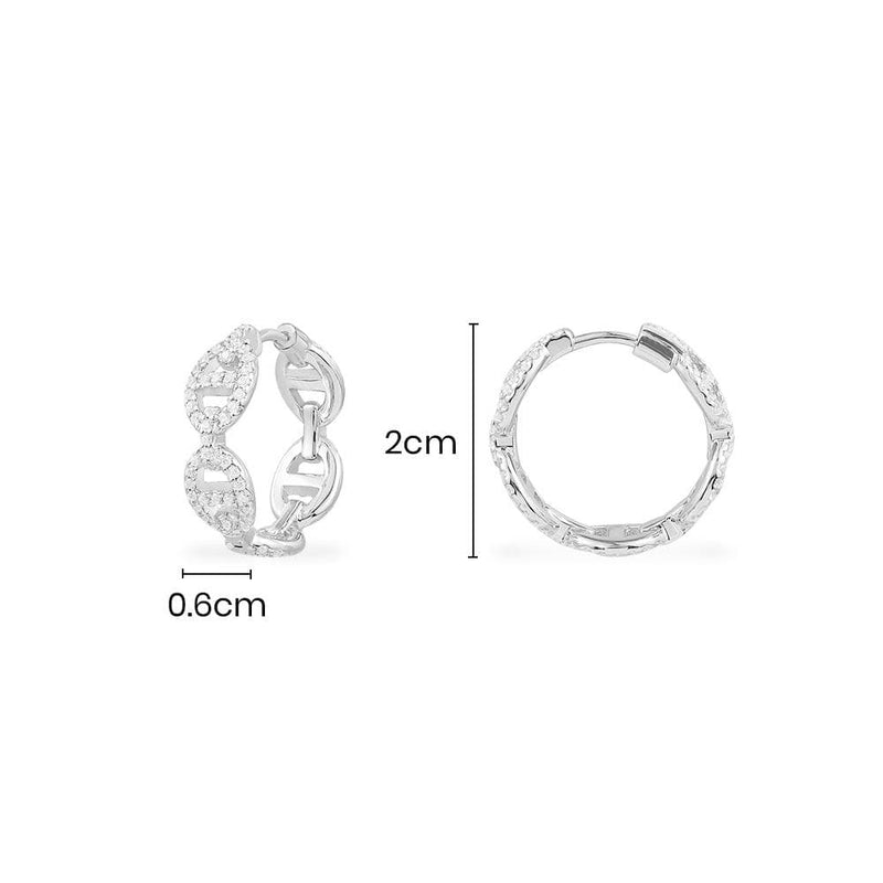 Small Maille Marine Hoop Earrings - silver