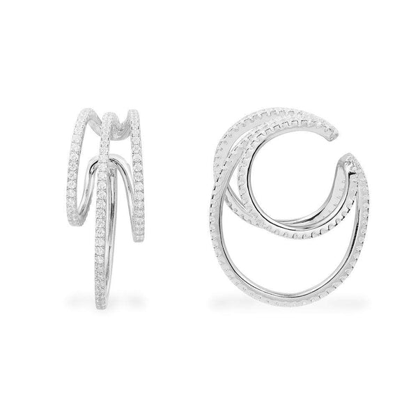 Triple Hoop Ear cuffs - silver