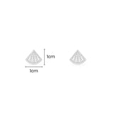 Flamenco Stud Earrings - White Silver