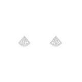 Flamenco Stud Earrings - White Silver