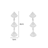 Flamenco Drop Earrings - White Silver