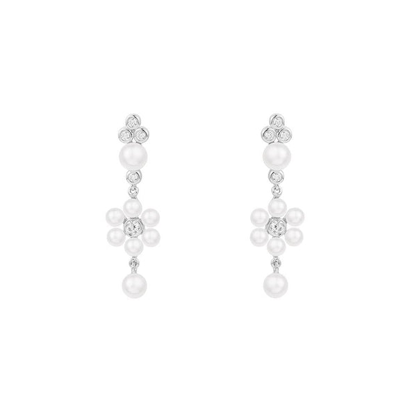 Pearl Drop Earrings - Silver