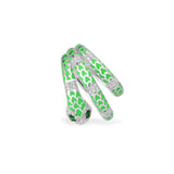 Single Neon Green Serpent Ear Cuff - White Silver