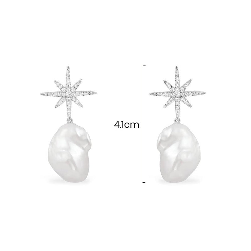 Météorites Studs with Pearls