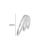 Single Bold Triple Hoop Ear cuff - silver