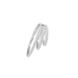 Single Bold Triple Hoop Ear cuff - silver