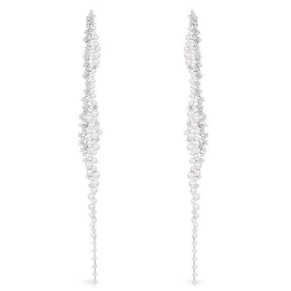 Dainty Pearl Drop Earrings - Silver