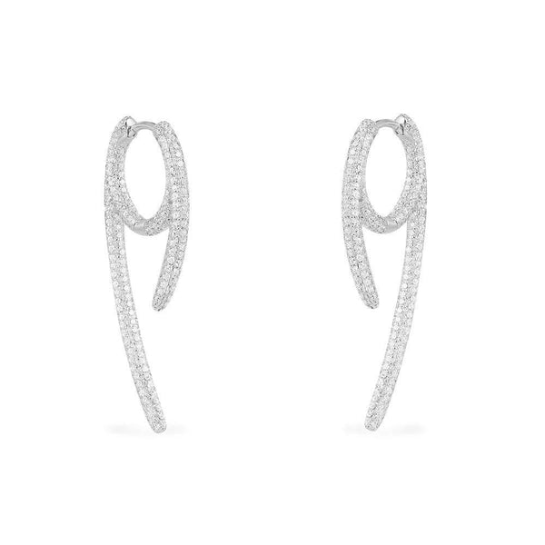 Twist Hoop Earrings - silver