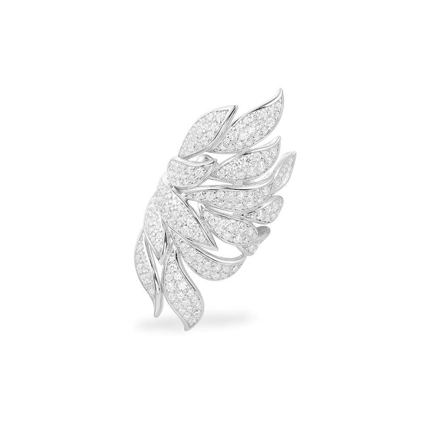 Single Wrap Leaf Ear Cuff - silver