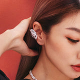 APM Monaco Single Wrap Leaf Ear Cuff in silver