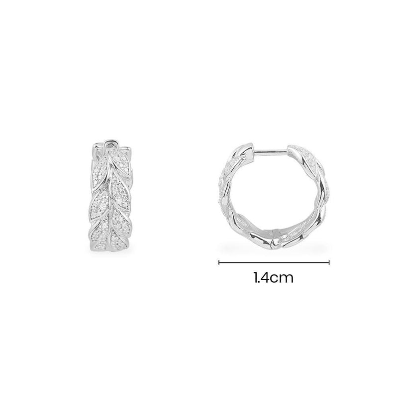 Leaf Hoop Earrings - silver