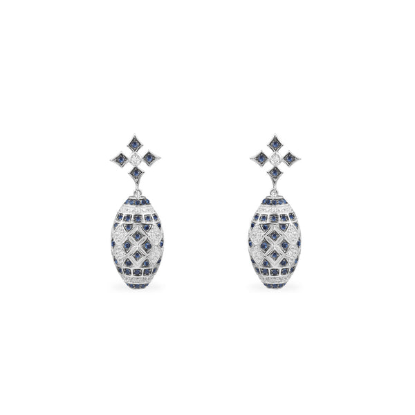 Oval Drop Earrings - silver