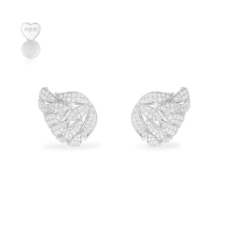 Wrap Leaf Earrings - silver