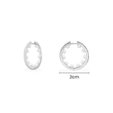 Small Pavé Hoop Earrings with Pearls - Silver