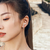 APM Monaco Single Ear Cuff with Pearls in silver