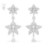 Flowers Drop Earrings - silver