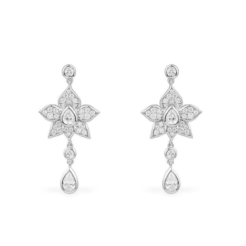 Flowers Earrings - silver