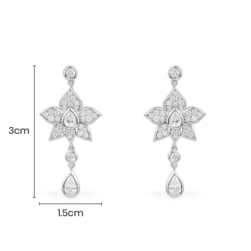 Flowers Earrings - silver