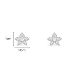 Flowers Stud Earrings - silver