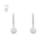 Disco Ball Drop Earrings - silver