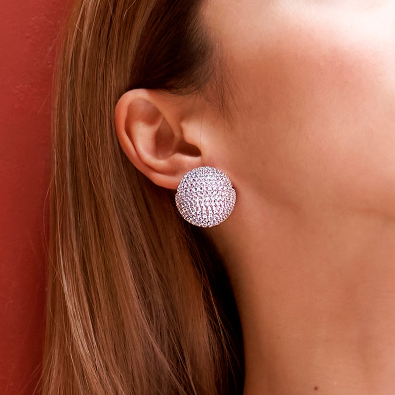 APM Monaco Disco Ball Earrings in silver