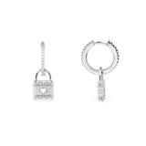 Mini Paved Hoop Earrings - silver