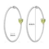 Hoop Earrings with Green heart