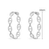 Large Maille Marine Hoop Earrings - silver