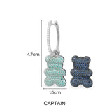 Single Captain Yummy Bear (CLIPPABLE) Hoop Earring