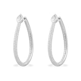 Oval Earrings with Pear - silver