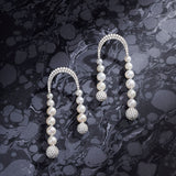 Disco Drop Earrings with Pearls