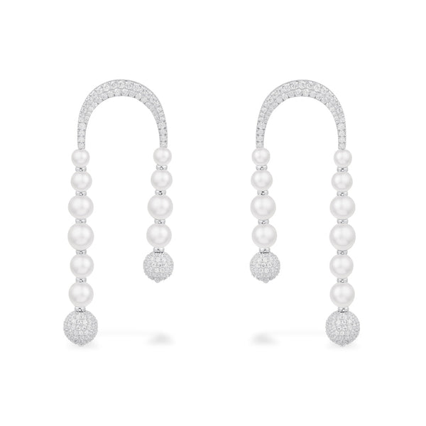 Disco Drop Earrings with Pearls