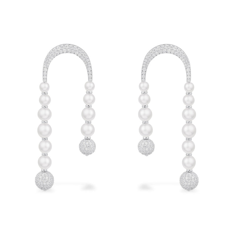 Disco Drop Earrings with Pearls