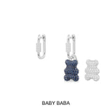 Baby Baba Yummy Bear (Clippable) Asymmetric Hoop Earrings