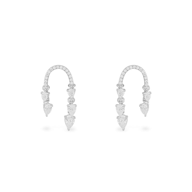 Pavé Pear Stones Arch Earrings