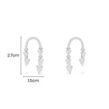 Pavé Pear Stones Arch Earrings