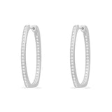 Long Pavé Oval Earrings