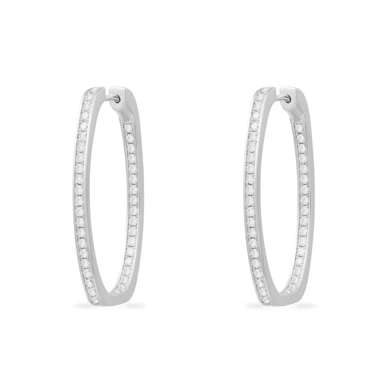 Long Pavé Oval Earrings