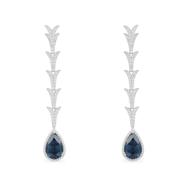 Drop Earrings with Blue Pear Stone