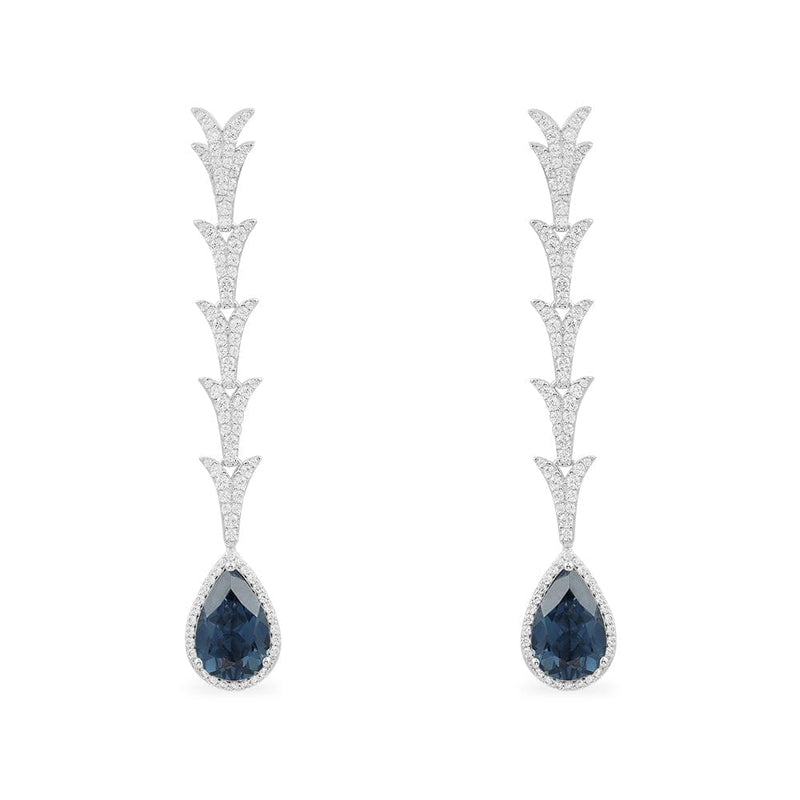 Drop Earrings with Blue Pear Stone