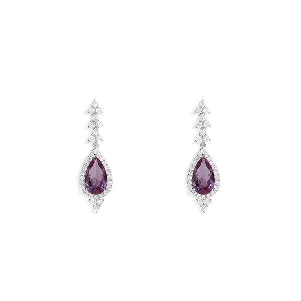 Purple Drop Earrings