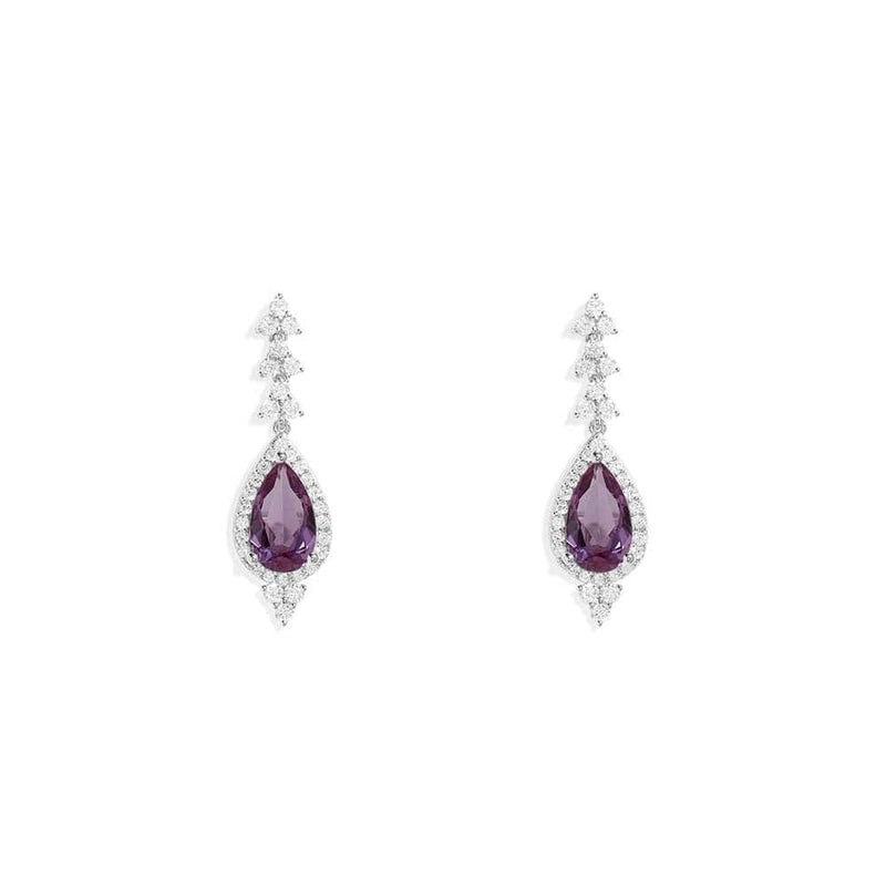 Purple Drop Earrings