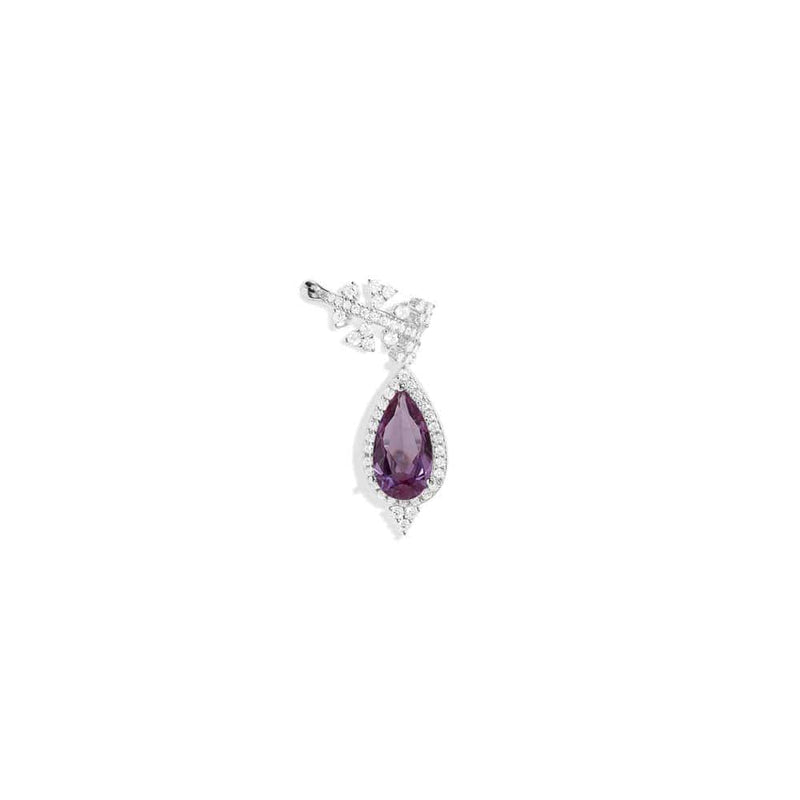 Single Purple Drop Ear Cuff