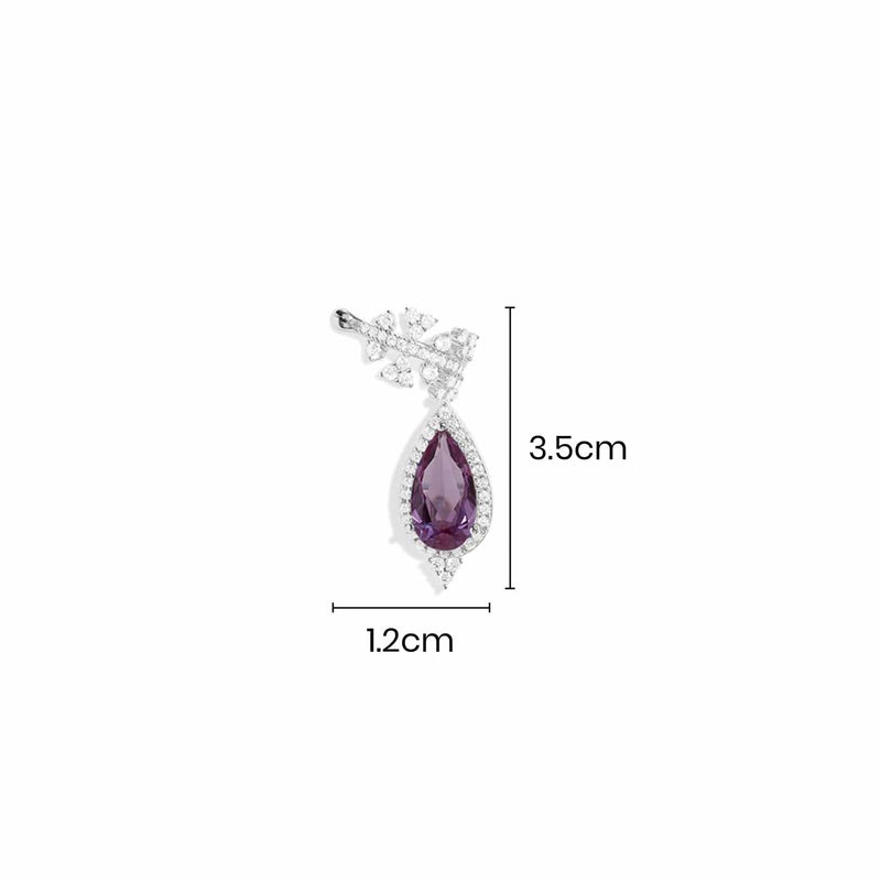 Single Purple Drop Ear Cuff