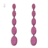 Long Fuchsia Oval Earrings