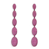 Long Fuchsia Oval Earrings