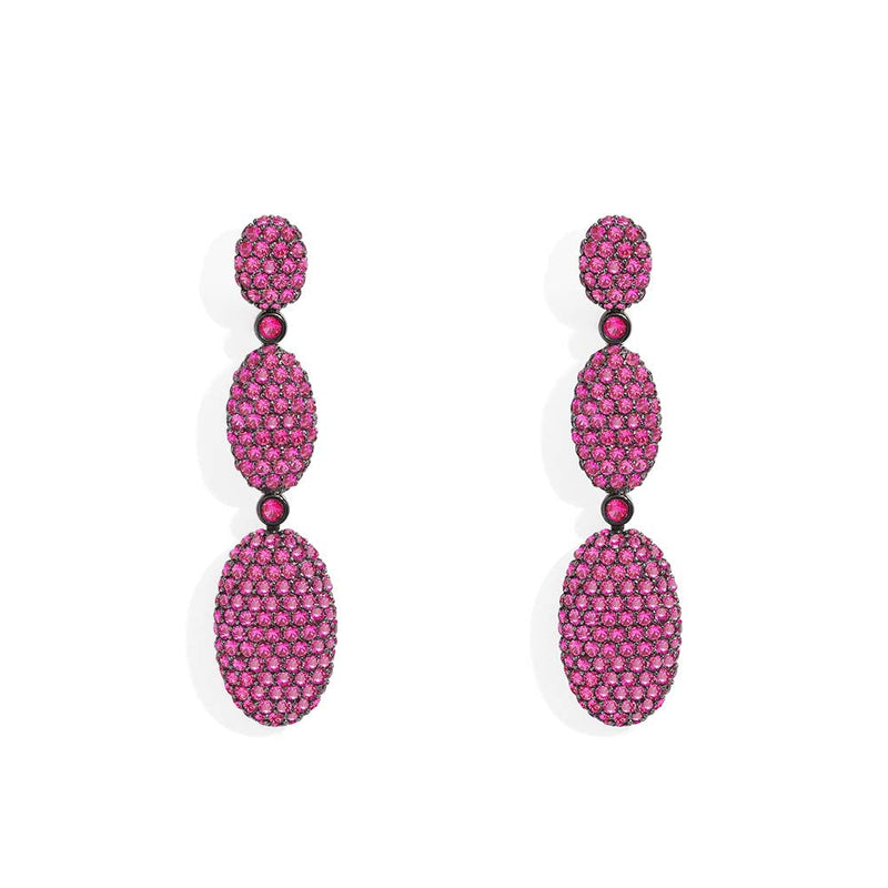 Fuchsia Oval Earrings